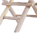 Miniatyrbild 3 av 9: Hopfällbar pall äkta läder och massiv teak