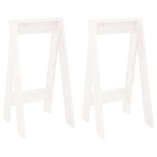 taburetter 2 stk. 40x40x75 cm massivt fyrretræ hvid