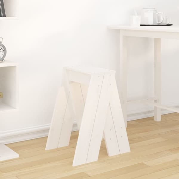Pallar 2 st vit 40x40x60 cm massiv furu