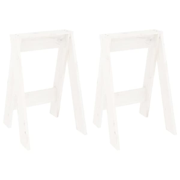 Pallar 2 st vit 40x40x60 cm massiv furu