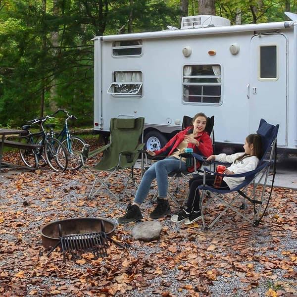 Rootz Camping tuoli - Kannettava retkituoli - Taittuva retkeilytuoli - Kevyt retkeilytuoli - Ulkotuoli - Vihreä - 81 x 70 x 91 cm