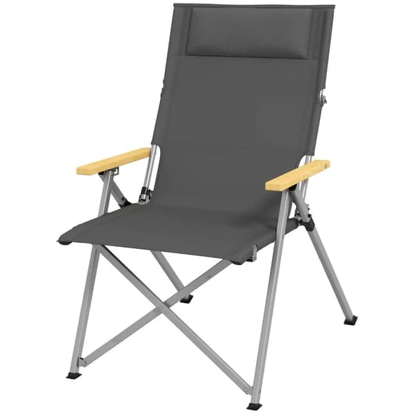 Rootz Campingstol - Bärväska - Fällstol - Väderbeständig - Utomhusstol - Väderbeständig - 600d Oxford Tyg - Aluminium - Mörkgrå - 74L x 59,5W x 98H cm