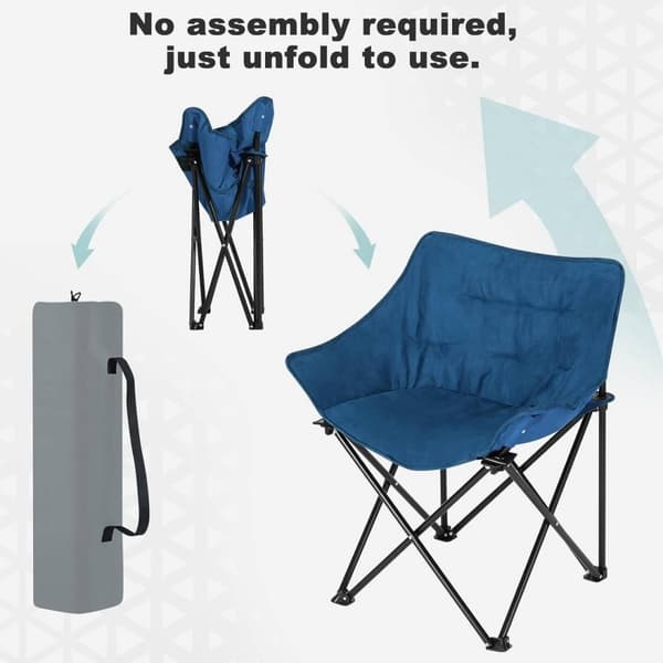 Rootz Ultimate Comfort Folding Camping Stol - Bærbar Stol - Udendørs siddepladser - Holdbart Oxford stof - Let og kompakt - Stilfuldt imiteret ruskind