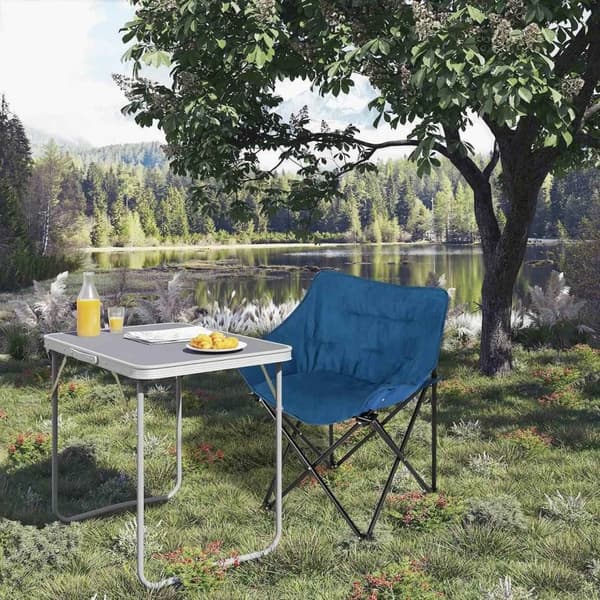 Rootz Ultimate Comfort Folding Camping Stol - Bærbar Stol - Udendørs siddepladser - Holdbart Oxford stof - Let og kompakt - Stilfuldt imiteret ruskind