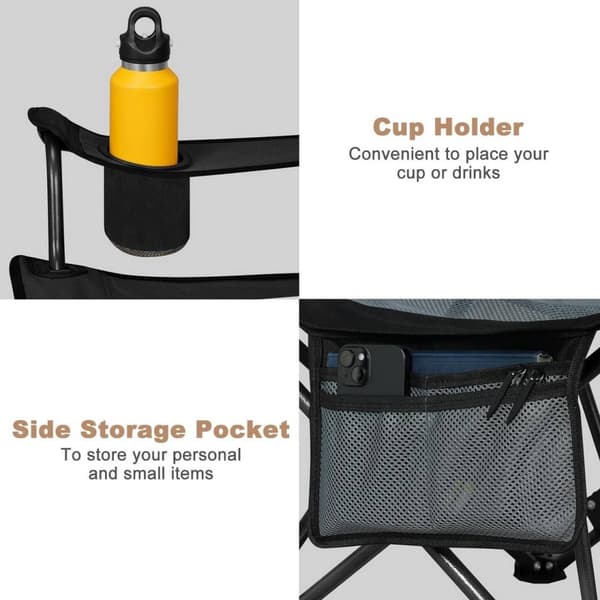 Rootz Ultimate Outdoor Folding Chair - Justerbar vilstol - Bärbar sits - Bekväm, hållbar, enkel förvaring - 600D Oxford-tyg - 84cm x 89cm x 65cm (sitt