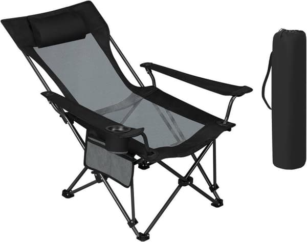 Rootz Ultimate Outdoor kokoontaittuva retkeilytuoli - Säädettävä lepotuoli - Kannettava istuin - Kestävä, Kompakti, Monipuolinen - 600D Oxford Kangas