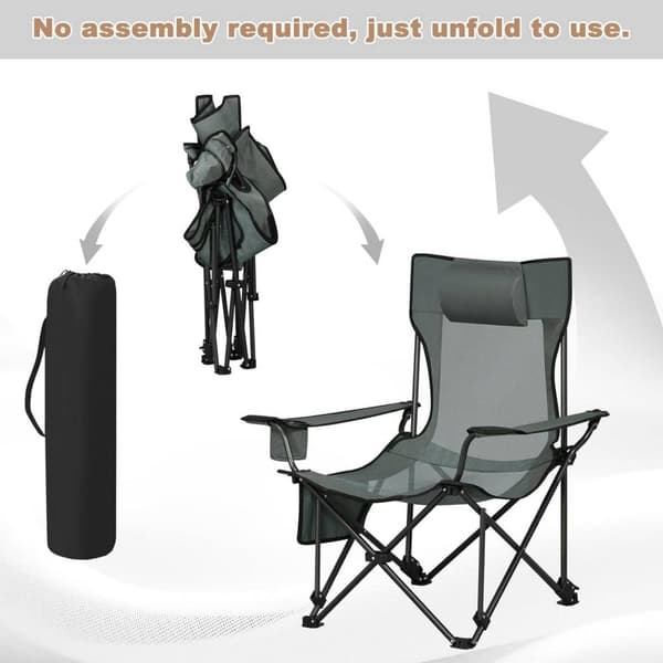 Rootz Ultimate Outdoor Foldestol - Justerbar hvilestol - Bærbart sæde - Holdbart, behageligt, praktisk - 600D Oxford stof - 84 cm x 89 cm x 65 cm (sid