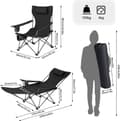 Miniatyrbillede 3 af 9: Rootz Ultimate Outdoor Foldestol - Justerbar liggestol - Bærbar fiskestol - Alsidig, holdbar, let - 600D Oxford stof - 115 cm x 88,5 cm x 84 cm (sidde
