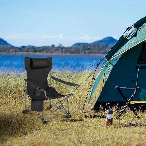 Rootz Ultimate Outdoor Foldestol - Justerbar liggestol - Bærbar fiskestol - Alsidig, holdbar, let - 600D Oxford stof - 115 cm x 88,5 cm x 84 cm (sidde