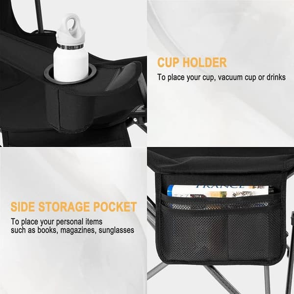 Rootz Ultimate Outdoor Foldestol - Justerbar liggestol - Bærbar fiskestol - Alsidig, holdbar, let - 600D Oxford stof - 115 cm x 88,5 cm x 84 cm (sidde
