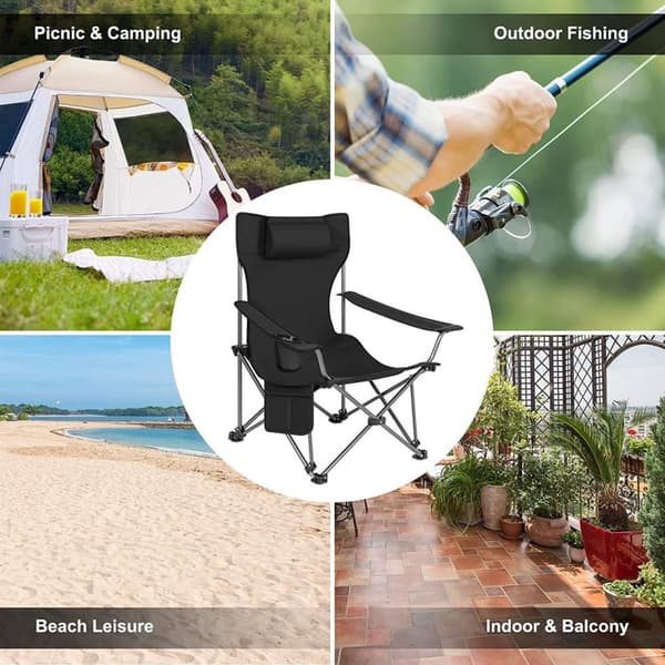 Rootz Ultimate Outdoor Foldestol - Justerbar liggestol - Bærbar fiskestol - Alsidig, holdbar, let - 600D Oxford stof - 115 cm x 88,5 cm x 84 cm (sidde