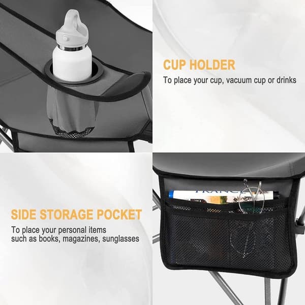 Rootz Ultimate Outdoor Foldestol - Justerbar stol - Bærbar stol - Komfortabel, let, holdbar - 600D Oxford-stof - 115 cm x 88,5 cm x 84 cm (siddende),