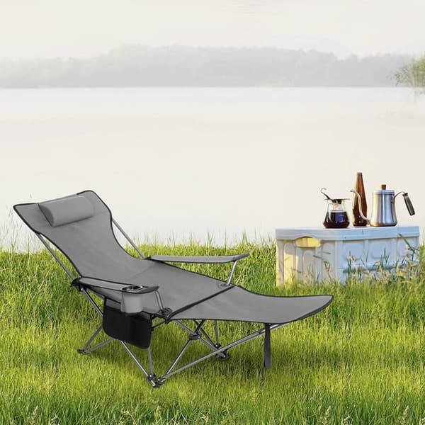 Rootz Ultimate Outdoor Foldestol - Justerbar stol - Bærbar stol - Komfortabel, let, holdbar - 600D Oxford-stof - 115 cm x 88,5 cm x 84 cm (siddende),