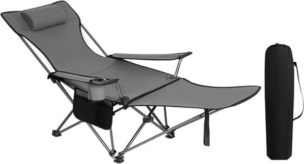 Rootz Ultimate Outdoor Foldestol - Justerbar stol - Bærbar stol - Komfortabel, let, holdbar - 600D Oxford-stof - 115 cm x 88,5 cm x 84 cm (siddende),