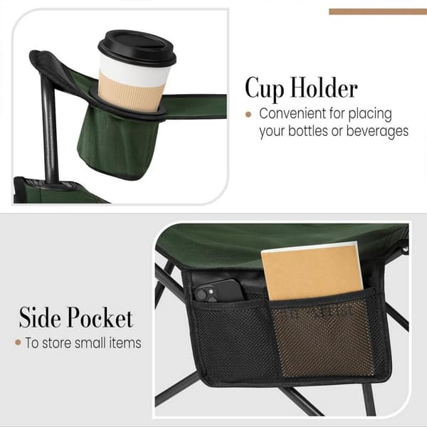 Rootz Ultimate Outdoor Folding Chair - Fiskestol - Bærbar Lounge Chair - Alsidig, holdbar, let - 600D Oxford stof - 115 cm x 88,5 cm x 84 cm (siddende