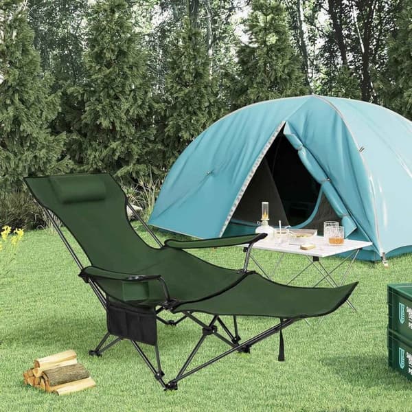 Rootz Ultimate Outdoor -taitettava tuoli - Säädettävä kalastustuoli - Kannettava retkeilytuoli - Kevyt, tukeva, mukava - 600D Oxford -kangas - 115cm x