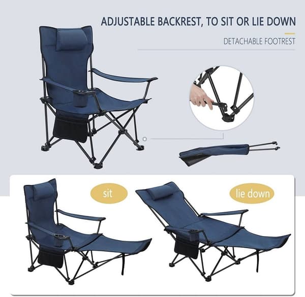 Rootz Ultimate Outdoor Folding Chair - Justerbar Fiskestol - Bärbar campingsits - Justerbar, lätt, slitstark - 115cm x 88,5cm x 84cm (sittande), 160cm