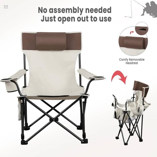 Rootz Ultimate Outdoor Folding Chair - Bærbar Stol - Justerbar Lounge Chair - Slidstærkt 600D Oxford stof - Let og kompakt - Justerbart ryglæn - 58,5