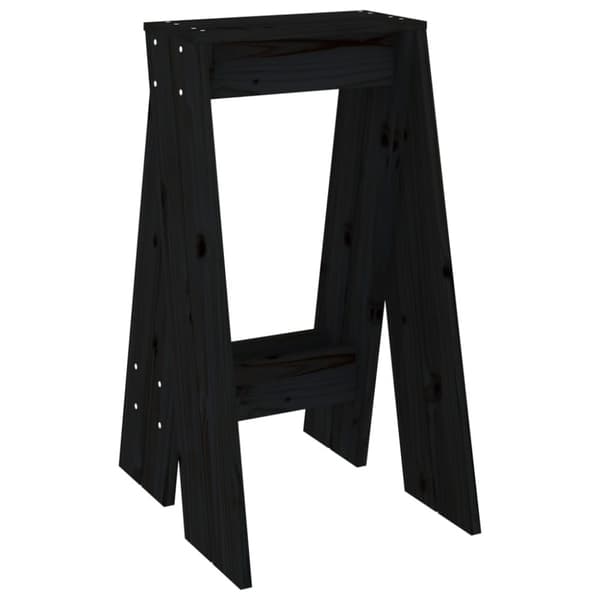 vidaXL taburetter 2 stk. 40x40x75 cm massivt fyrretræ sort -  Foldestole