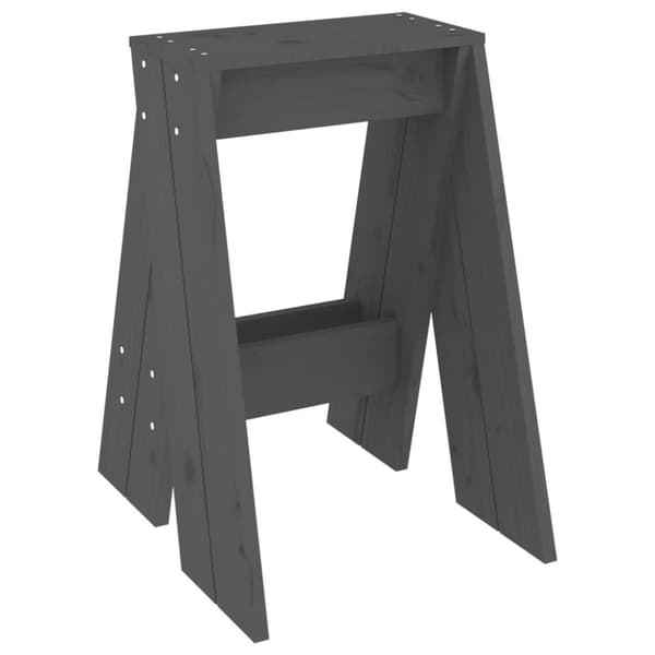 vidaXL taburetter 2 stk. 40x40x60 cm massivt fyrretræ grå -  Foldestole