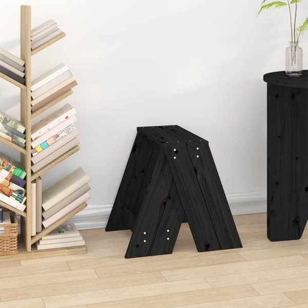 vidaXL Jakkarat 2 kpl musta 40x40x45 cm täysi mänty -  Kokoontaitettavat tuolit & jakkarat