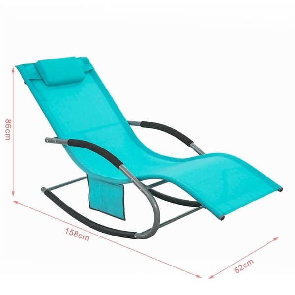 Rootz Garden Lounger - Aurinkotuoli - Lepotuoli - Hengittävä synteettinen kuitu - Irrotettava tyyny - Integroidut sivutaskut - Pehmeät EVA-käsinojat -