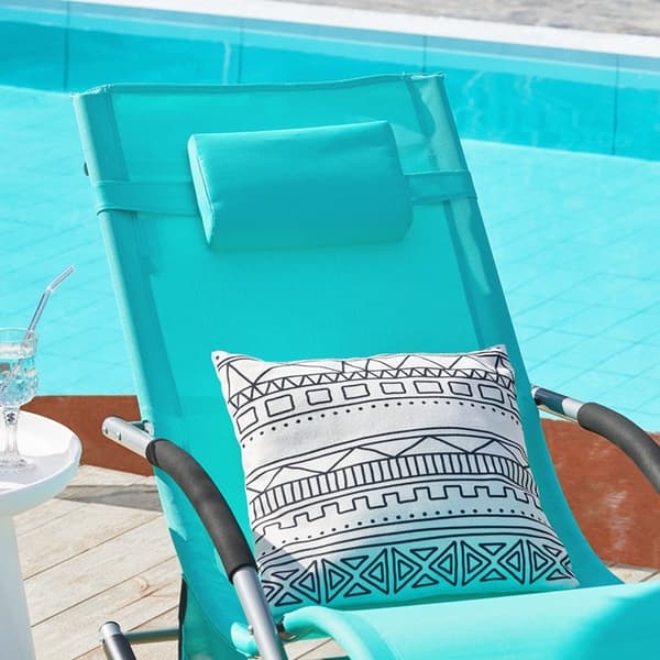 Rootz Garden Lounger - Aurinkotuoli - Lepotuoli - Hengittävä synteettinen kuitu - Irrotettava tyyny - Integroidut sivutaskut - Pehmeät EVA-käsinojat -