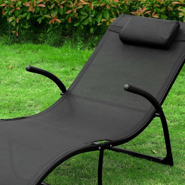 Rootz Garden Lounger - Sammenfoldelig liggestol - Liggestol - Holdbart syntetisk fiberstof - Body-Contouring Design - Pladsbesparende sammenfoldelig f