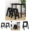 Miniatyrbillede 1 af 10: The Living Store taburetter 2 stk. 40x40x60 cm massivt fyrretræ sort -  Foldestole