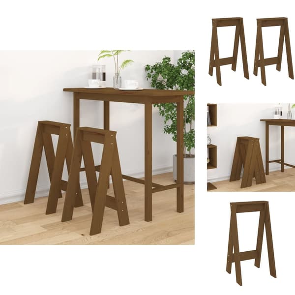 Kokoontaitettavat tuolit & jakkarat - Living Jakkarat 2 kpl hunajanruskea 40x40x75 cm täysi mänty