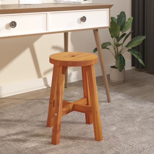 Pall brun 38x38x45 cm rund massivt akaciaträ - Pall - Pallar - Home & Living