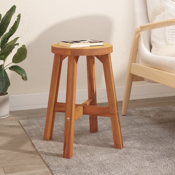Pall brun 38x38x45 cm rund massivt akaciaträ - Pall - Pallar - Home & Living