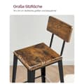 Miniatyrbild 5 av 9: Rootz Vintage Brun-Svart 2-delad uppsättning barstolar - Kökspallar - Bänkpallar - Spånskiva och stål - 45,7 cm x 45,7 cm x 101,6 cm - Snygg design -