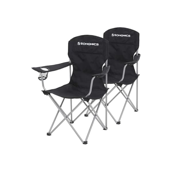 Rootz 2-delt sæt campingstol - Strandstol - Foldestole - Komfortable og praktiske - Letvægts - Flaskeholder - Oxford stof - 76 cm x 51,5 cm x 95,5 cm