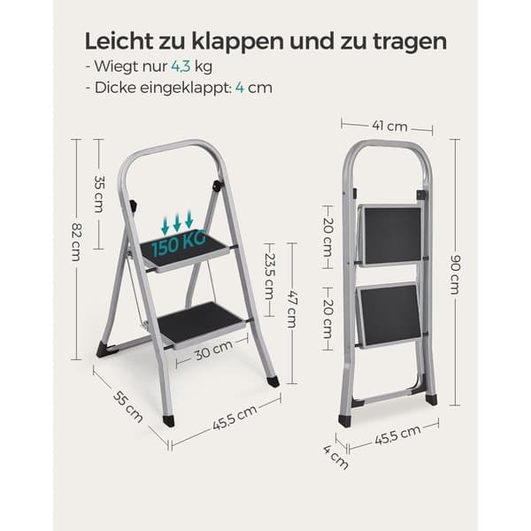 Rootz Grey Steel Folding Camping Stol - Strandstol - Bärbar stol - Heavy Duty - Kompakt design - 45,5 cm x 82 cm x 55 cm - Vikt 45,5 cm x 90 cm x 4 cm