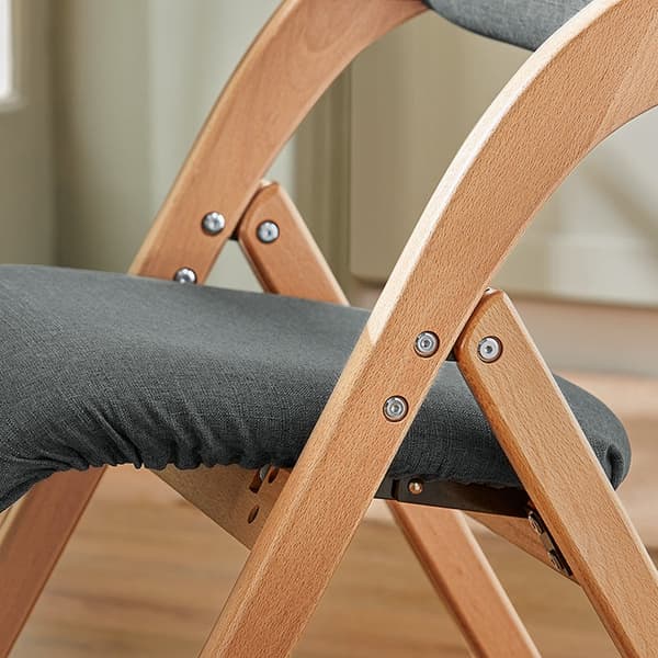 Rootz hopfällbar stol - Köksstol - Skrivbordsstol - Mörkgrå - Vadderad komfort - Utrymmesbesparande design - Avtagbart tvättbart överdrag - 47cm x 77c