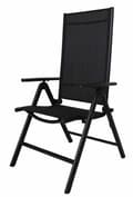 Miniatyrbild 1 av 4: Ambientehome - 50205 - Justerbar svart aluminium hopfällbar campingstol 8 positioner