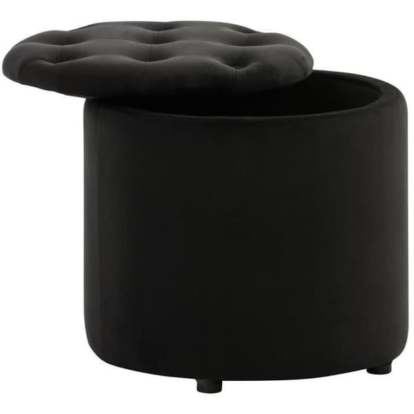 Patin Velvet Puff Pall - Trendiga möbler - Svart - Tyg
