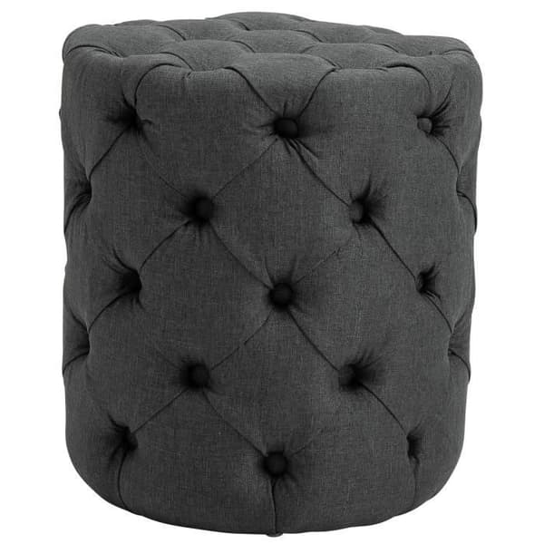 Taburett - Drancy - Chesterfield - Tyg - Brun - 46 cm i höjd