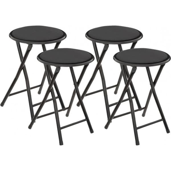 Atmosphera "Mélissa" hopfällbar sammetspall - Svart - Paket om 4