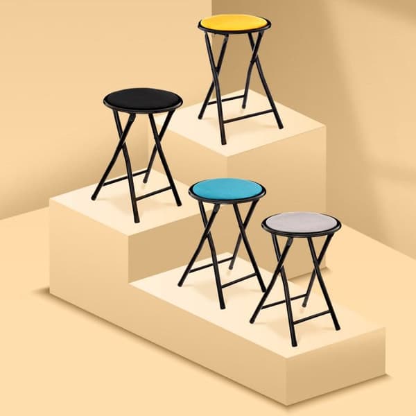 Atmosphera "Mélissa" hopfällbar sammetspall - Svart - 2-pack