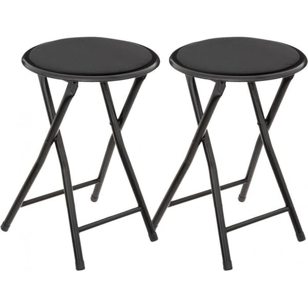 Atmosphera "Mélissa" hopfällbar sammetspall - Svart - 2-pack