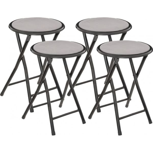 Atmosphera "Mélissa" hopfällbar sammetspall - Grå - Paket om 4