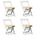 Miniatyrbillede 3 af 11: vidaXL spisebordsstole 4 stk. Corona foldbare massivt fyrretræ hvid