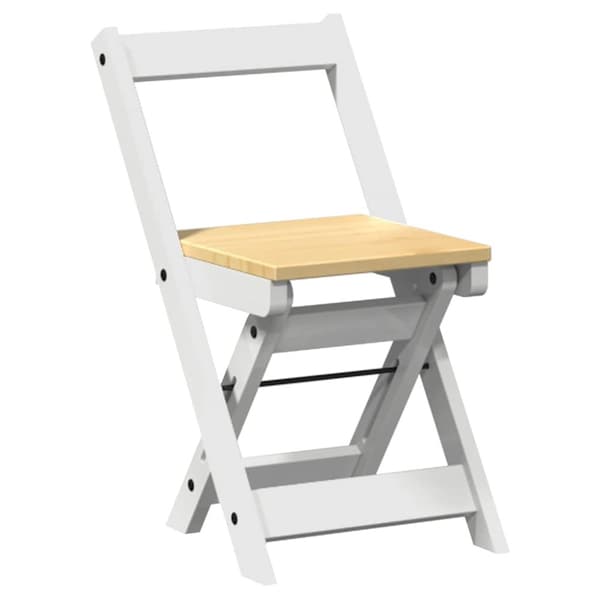 vidaXL spisebordsstole 4 stk. Corona foldbare massivt fyrretræ hvid