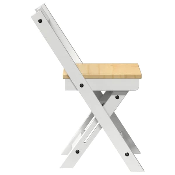 vidaXL spisebordsstole 4 stk. Corona foldbare massivt fyrretræ hvid