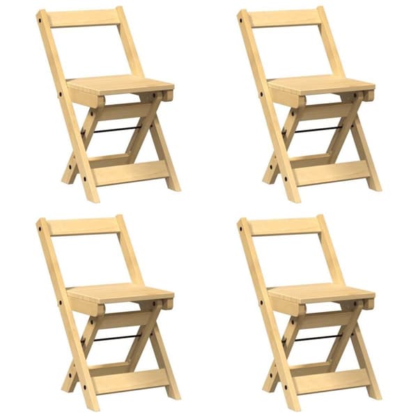 vidaXL Sammenleggbare spisestoler 4 stk Corona voksbrun heltre furu