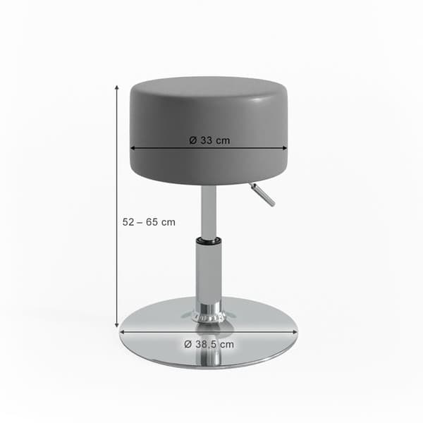 Vicco Designer Pall, Grå, 33 x 67 cm för sminkbord