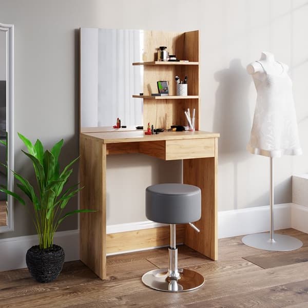 Vicco Designer Pall, Grå, 33 x 67 cm för sminkbord