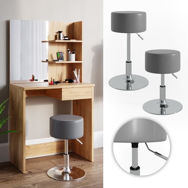 Vicco Designer Pall, Grå, 33 x 67 cm för sminkbord